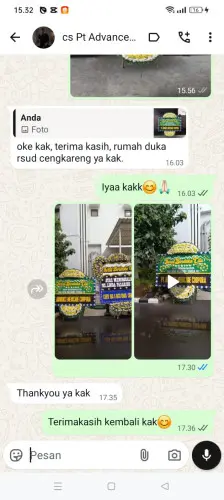 Testimonial Papan Bunga Pernikahan saninten