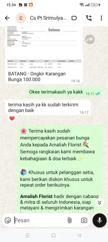 Testimonial Papan Bunga saninten