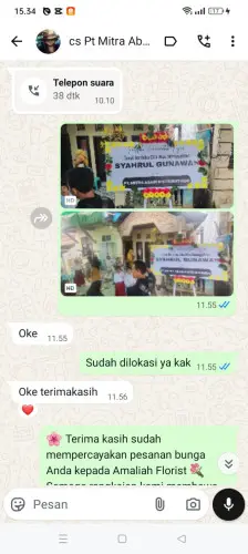 Testimonial Papan Bunga saninten